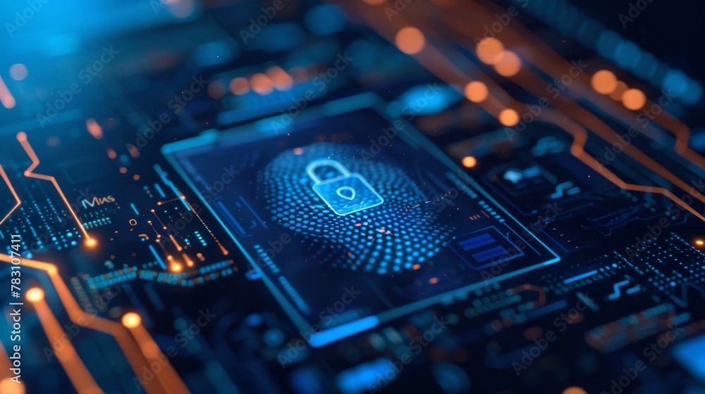 Poster secured computer chip with lock