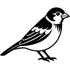 sparrow silhouette vector art illustration
