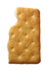 Piece of tasty cracker isolated on white