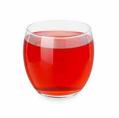 Refreshing pomegranate juice in glass isolated on white