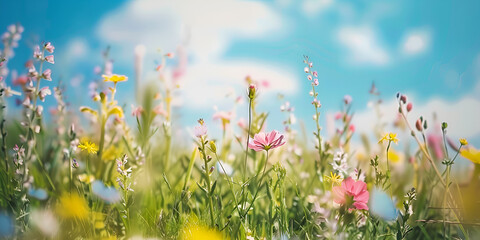 spring meadow with flowers
