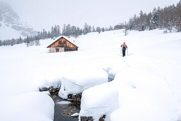 Schneeschuhwandern in den Dolomiten