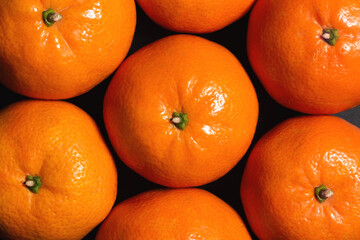 Fresh tangerines as a background, top view, close up - 783114046