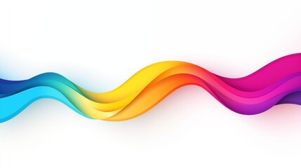 Colorful Abstract Wave Design on a Clean White Background