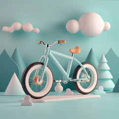 3Dイラスト：乗り物。自転車