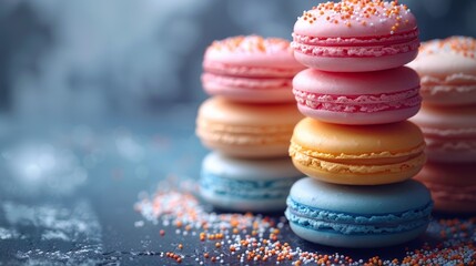 Stack of isolated macrons with copy space - 783117025
