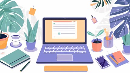 Laptop Computer on the Desk