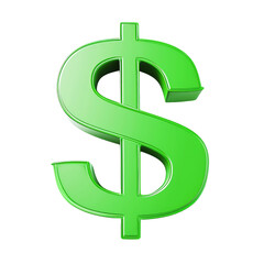 Shiny Green Dollar Sign Icon, Representing Financial Success and Economic Growth Concept.