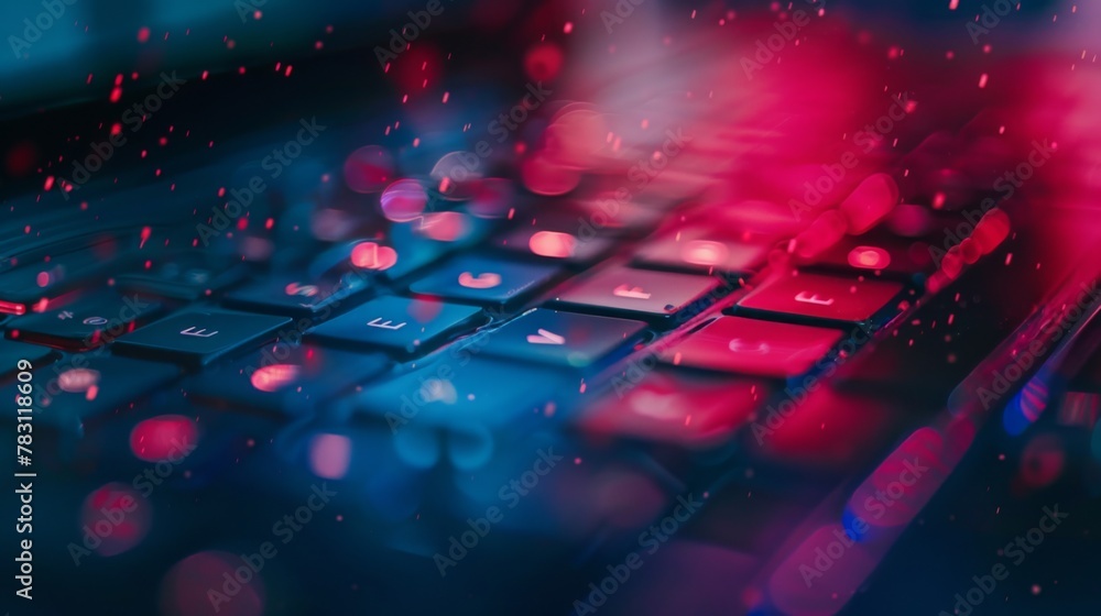 Poster close up of computer keyboard on desk