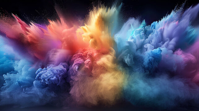 A colorful explosion of smoke and fire