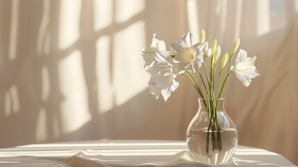 freesia in vase on table