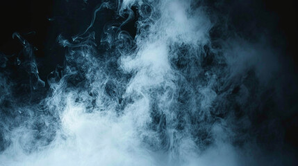 A blue smokey background with a white smokey cloud in the middle - obrazy, fototapety, plakaty