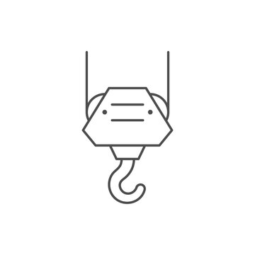 recommend clip art: Crane hook line outline icon