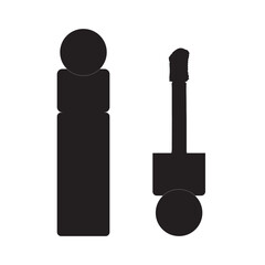 silhouette makeup cosmetic design round top shape Soft Liquid Blush shadow clipart black style isolated. Make up symbol stock vector illustration.