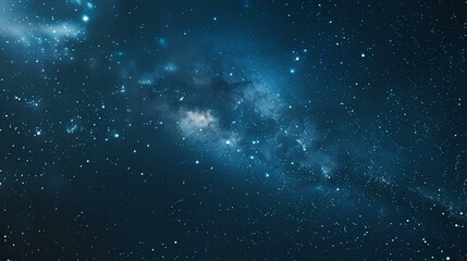 Starry Night Sky with Stars, Clouds, and Galaxy