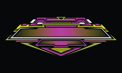 Blank racing logo. Techno futuristic border. Gaming logo