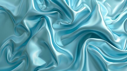 Obraz premium Soft Blue Satin Fabric Background with Elegant Waves and Shimmering Patterns, Perfect for Fashion and Decor
