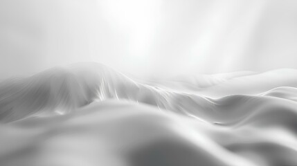 Close-up of soft, smooth white satin fabric with delicate veil and silk texture, adorned with luxurious silver and gray accents, against a backdrop of elegant curves and waves, evoking sophistication  - obrazy, fototapety, plakaty