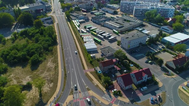 Bus Depot In Zielona Gora Zajezdnia Pks Aerial View Polandra Aerial View Poland