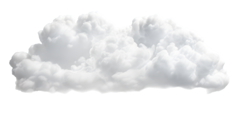 White soft cloud isolated on transparent background