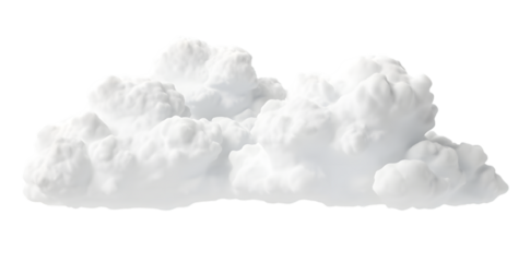 White soft cloud isolated on transparent background