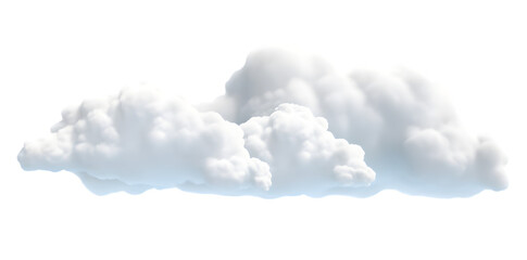White soft cloud isolated on transparent background