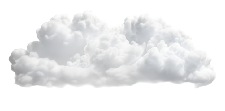 White soft cloud isolated on transparent background