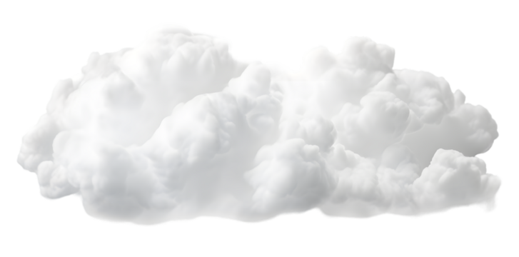 White soft cloud isolated on transparent background