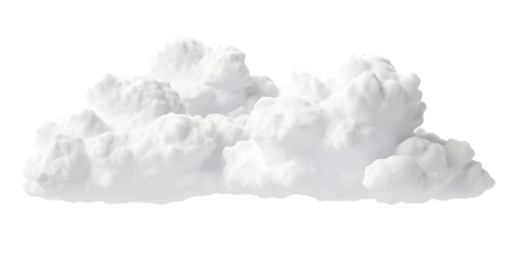 White soft cloud isolated on transparent background
