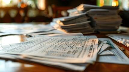 Organized Financial Documents and Bank Statements Spread on a Desk