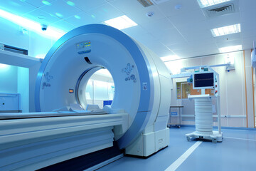 Medical CT or MRI or PET scan room in the modern hospital