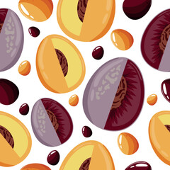 Easter seamless pattern with decorated eggs with peach, apricot and colorful eggs for holiday poster, textile or packaging	