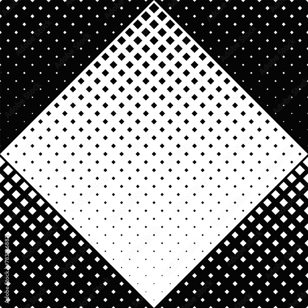 Poster geometrical seamless square pattern background - black and white abstract vector design from diagona