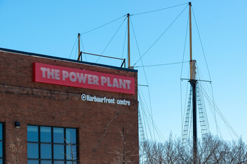 Fototapeta premium exterior building and sign at The Power Plant Contemporary Art Gallery located at 231 Queens Quay West in Toronto, Canada