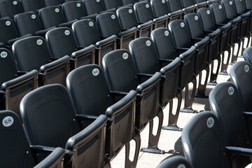 rows of seats at a concert stage