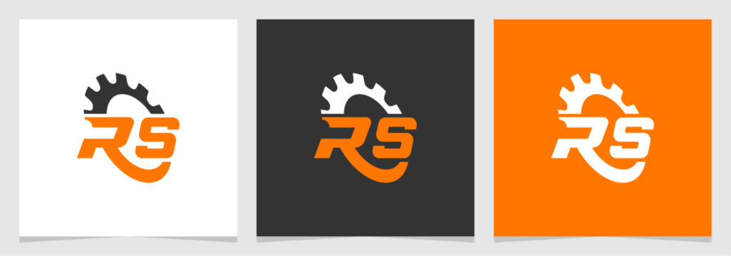 Initial RS Modern Gear Automotive Logo Vector , Letter Repair Symbol Logo Element