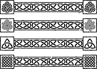 Horizontal Celtic Knot Borders with Square Ends
