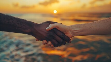 a couple of different ethnicities holding hands - 783130086