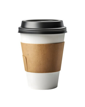 Paper coffee cup to go, take away mockup isolated on transparent background