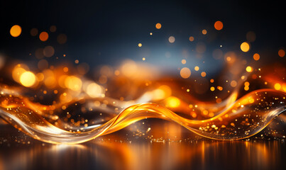 Shimmering Golden Waves: A Radiant Abstract Celebration