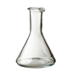 Transparent Erlenmeyer Flask on a Solid Backdrop, Symbolizing Science and Laboratory Research.