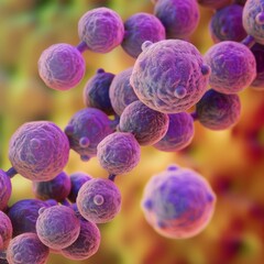 Explore the vibrant world of Streptococcus bacteria through a detailed artwork