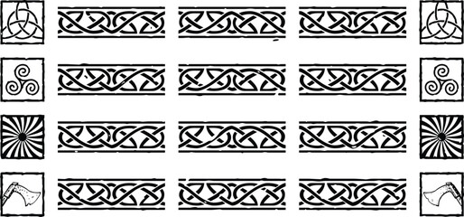 Seamless Viking and Celtic Knot Borders with Square Corners
