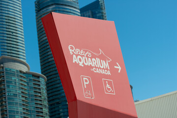 Fototapeta premium sign near Ripley's Aquarium of Canada located at 288 Bremner Boulevard in downtown Toronto, Canada