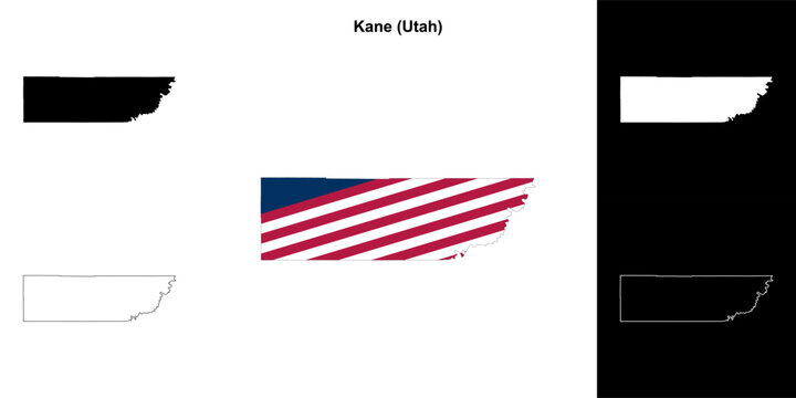 Kane County (Utah) outline map set