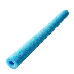 Blue Foam Pool Noodle Floating Mid-Air, Illustration of Water Exercise Equipment or Summer Leisure Activities.