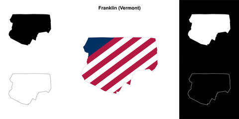 Franklin County (Vermont) outline map set