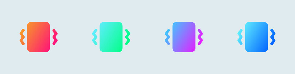 Shake phone solid icon in gradient colors. Smartphone signs vector illustration.
