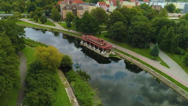 Ship River Gwda Pila Rzeka Statek Aerial View Poland