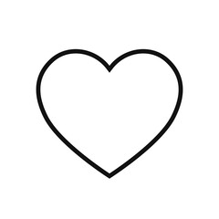 Heart outline vector icon PNG. Love symbol heart in line